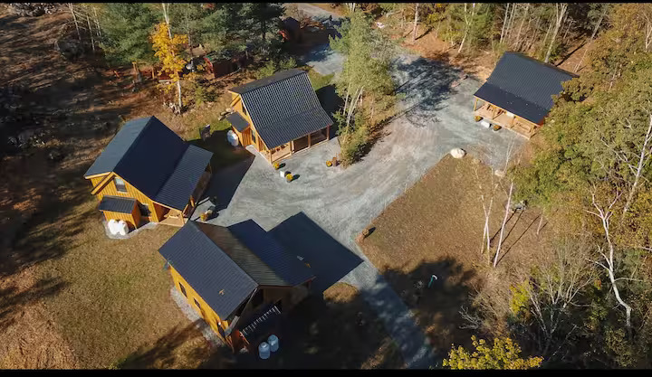 Exterior of Swiftwater cabin with private deck